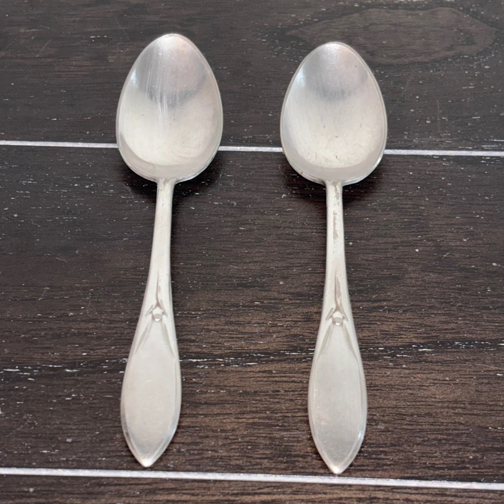 Vintage | Wm Rogers | Silverplate | Set of 2 Teaspoons | Pickwick | Art‎ Deco